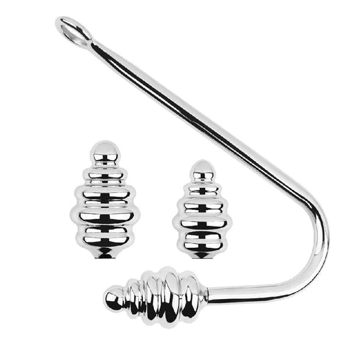 GreatBenefit Ribbed 8826 Hook Anal Screw-in Set 0710